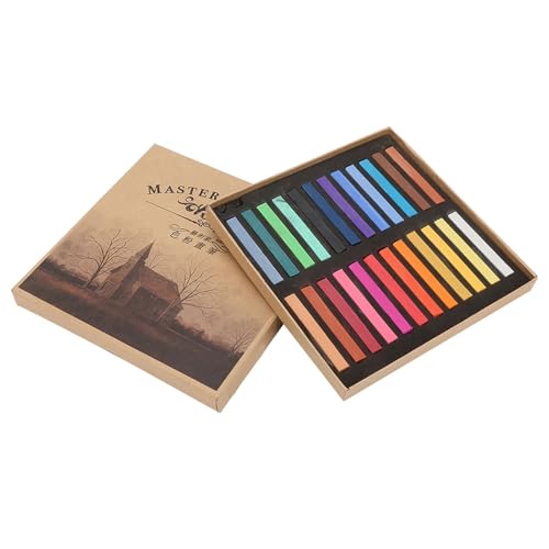 Culnflun fluoreszierende Haarkreide Buntstifte Set, weiche Pastellmalwerkzeuge Einweghaarfärbungsstäbe für Kinder Erwachsene Künstler 12 24 36 48 Farben Optional (24 Farben) von Culnflun