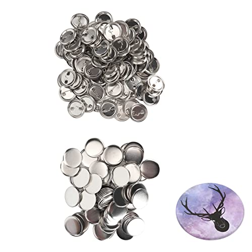 Leere Button Making Supplies, 100 Sätze runder Pin zurück - Rostproofes Glättungsstift -Badge -Kit enthalten Filmclip zurück (37 mm) von Culnflun