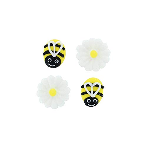 Culpitt Bee & Daisy Sugar Pipings - Handgemachte Zuckerdekorationen für Ostern, Muttertag, Geschlecht offenbaren - 12 Stück von Culpitt