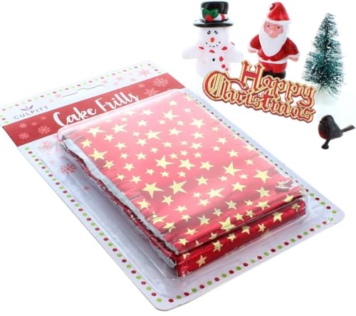 Culpitt Rot und Weiß Merry Christmas Cake Decoration Kit, Festliche Tortenaufsätze einschließlich Schneemann, Weihnachtsmann, Rotkehlchen, Plakette, Weihnachtsbaum und Sterne Kuchen Rüschen - 6 Stück Culpitt Rot und Weiß Merry Christmas Cake Decoration Kit, Festliche Tortenaufsätze einschließlich Schneemann, Weihnachtsmann, Rotkehlchen, Plakette, Weihnachtsbaum und Sterne Kuchen Rüschen - 6 Stück von Culpitt