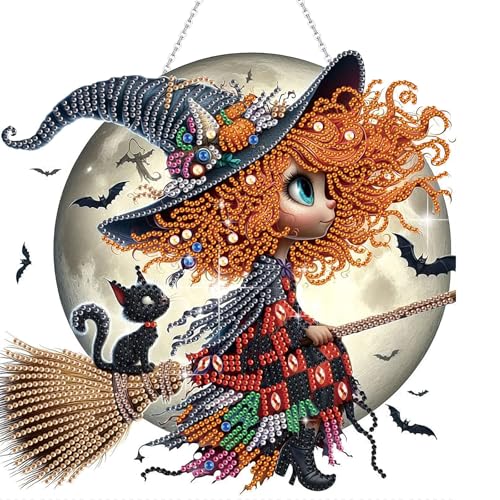 Cumnvulnt Hexe Diamond Painting, Acryl Fensterdeko, 5D Diamant Painting Bausätze, DIY Kristall Malerei Anhänger für Fenster, Terrasse, Wand, Haus und Garten Cumnvulnt Hexe Diamond Painting, Acryl Fensterdeko, 5D Diamant Painting Bausätze, DIY Kristall Malerei Anhänger für Fenster, Terrasse, Wand, Haus und Garten von Cumnvulnt