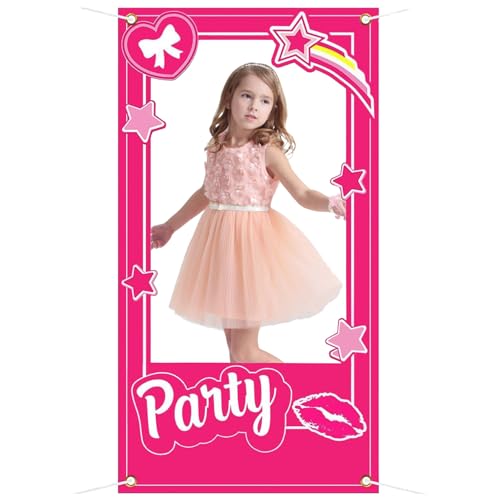 Ganzkörper-Fotobox, Ersatz für Fotokabinen, Hot Pink Party Supplies, Photo Booth, Hot Pink Mädchen Photo Booth Requisiten, Fotobox Accessoires, für Geburtstage & Junggesellenabschiede, 135x90cm von Cumnvulnt