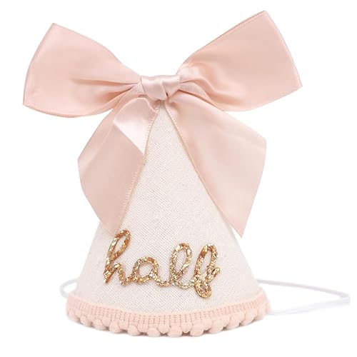 Halber Geburtstag Hut für Mädchen, Rosa Kegel 1/2 Geburtstag Hut mit Schleife, Niedliche 6 Monate Dekorationen für Party Foto Prop Supplies Halber Geburtstag Hut für Mädchen, Rosa Kegel 1/2 Geburtstag Hut mit Schleife, Niedliche 6 Monate Dekorationen für Party Foto Prop Supplies von Cunegra