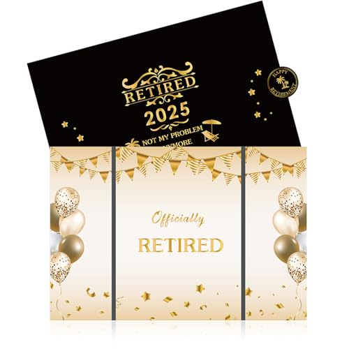 Schwarz Gold Ruhestandskarte, Große Ruhestandskarte für Frauen Männer, Lustige Ruhestandskarten, Dreifach gefaltete Ruhestandskarte für Kollegen, Freunde und Familie Schwarz Gold Ruhestandskarte, Große Ruhestandskarte für Frauen Männer, Lustige Ruhestandskarten, Dreifach gefaltete Ruhestandskarte für Kollegen, Freunde und Familie von Cunegra