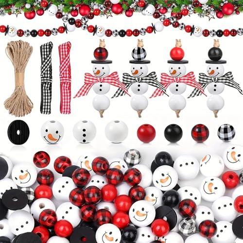 80pcs Weihnachtsperlen mit 10 verschiedenen Cuty Face Weihnachten Holzperlen runden Perlenabdruck Schneeman mit DIY -Schnurschal für Dekoration Armbänder Anhänger, Holz 80pcs Weihnachtsperlen mit 10 verschiedenen Cuty Face Weihnachten Holzperlen runden Perlenabdruck Schneeman mit DIY -Schnurschal für Dekoration Armbänder Anhänger, Holz von Cunlvyyds