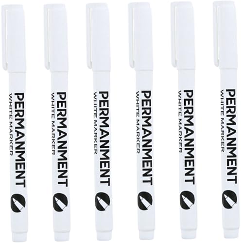 Cunlvyyds Weiße Farbmarker 6PCS-Basis mit weißem Farbstift 1 mm Schnellrocknen Stift wasserdicht dauerhafte Marker für Holz, Metall, Stoff, Kunststoff und Glas Cunlvyyds Weiße Farbmarker 6PCS-Basis mit weißem Farbstift 1 mm Schnellrocknen Stift wasserdicht dauerhafte Marker für Holz, Metall, Stoff, Kunststoff und Glas von Cunlvyyds