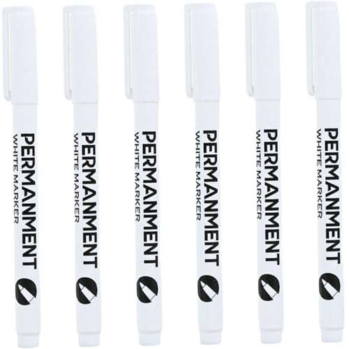 Cunlvyyds Weiße Farbmarker 6PCS-Basis mit weißem Farbstift 1 mm Schnellrocknen Stift wasserdicht dauerhafte Marker für Holz, Metall, Stoff, Kunststoff und Glas Cunlvyyds Weiße Farbmarker 6PCS-Basis mit weißem Farbstift 1 mm Schnellrocknen Stift wasserdicht dauerhafte Marker für Holz, Metall, Stoff, Kunststoff und Glas von Cunlvyyds