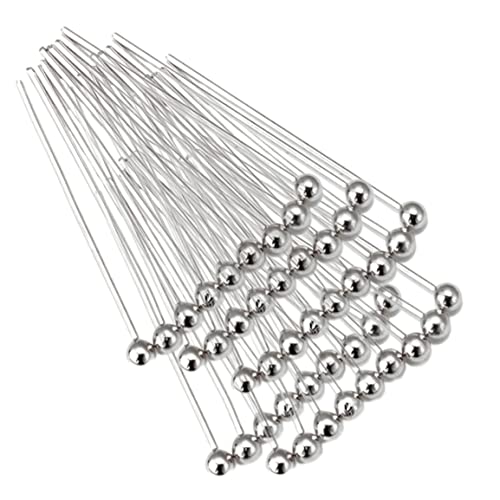 Lange Kugelkopfnadeln aus Edelstahl für die Schmuckherstellung, Ohrringe, Kunsthandwerk – hypoallergen (70 mm x 24 Gauge), 3 Zoll XL. von Cunlvyyds
