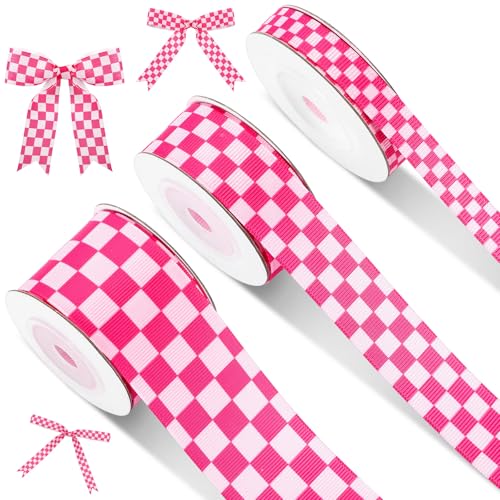Cunno 3 Rollen rosa und weiß kariertes Band Ripsband bedrucktes Band Rennwagen-Thema gedruckt kariert kariert Büffel für DIY Handwerk Kranz Party, 0,4 cm, 2,2 cm, 3,8 cm breit, 13,7 m Cunno 3 Rollen rosa und weiß kariertes Band Ripsband bedrucktes Band Rennwagen-Thema gedruckt kariert kariert Büffel für DIY Handwerk Kranz Party, 0,4 cm, 2,2 cm, 3,8 cm breit, 13,7 m von Cunno
