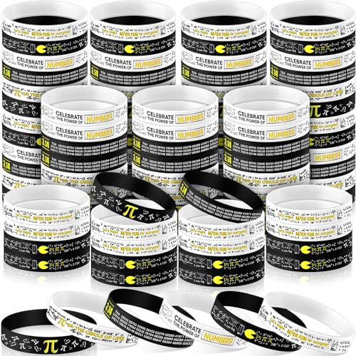 Cunno Silikon-Armbänder, 60/120 Stück, Mathematik-Armband, Geschenk, Schulanfang, pädagogische Preise für Studenten, Lehrer, Mathematik-Liebhaber, Klassenzimmer (120 Stück) von Cunno