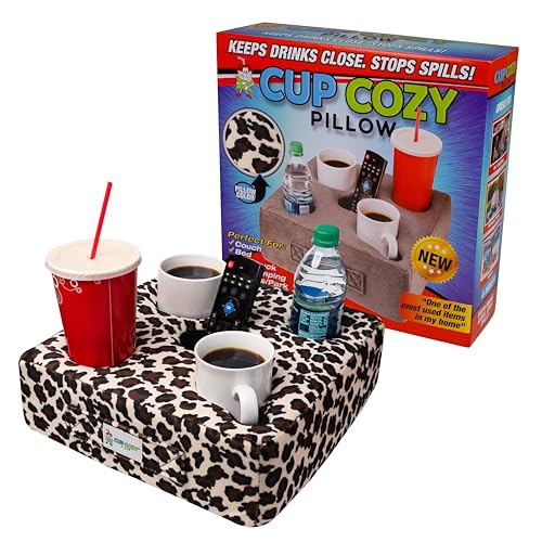 Cup Cozy Deluxe Kissen (Gepard) - Der weltweit Beste Getränkehalter. Halten Sie Ihre Getränke in der Nähe und verhindern Sie Verschütten. Verwenden Sie es überall: Couch, Boden, Bett, Männerhöhle, von Cup Cozy Pillow