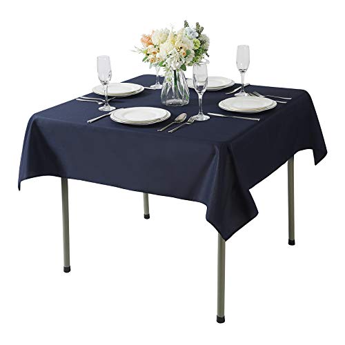 Cupuamon Quadratische Tischdecke, 177 x 177 cm, waschbar, Polyestergewebe, Marineblau von Cupuamon