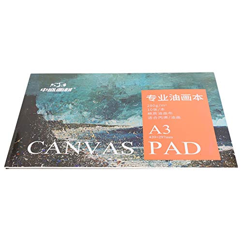 Leinwandblock, 10 Blatt Leinwand Papier - Baumwolle A3 Ölgemälde Papierbuchfür Acryl- und Ölfarben - Leinwand-Pad Ideal für Studenten und Künstler Ölgemälde, Zeichnen und Malen - 420x297mm Leinwandblock, 10 Blatt Leinwand Papier - Baumwolle A3 Ölgemälde Papierbuchfür Acryl- und Ölfarben - Leinwand-Pad Ideal für Studenten und Künstler Ölgemälde, Zeichnen und Malen - 420x297mm von Cuque