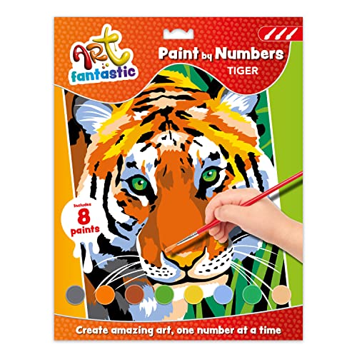 Curious Universe Art Fantastisches Malen nach Zahlen-Set: Tiger (Alter 6 bis 14) von Curious Universe