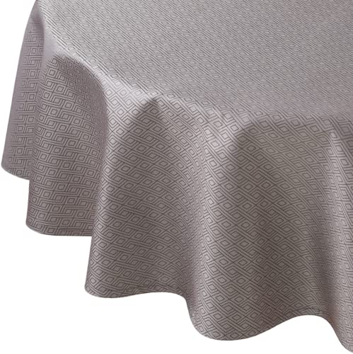 Curt Bauer Tischdecke Riga Damast grau Größe oval: 160x220 cm von Curt Bauer