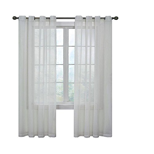 CurtainFresh Arm and Hammer Vorhang, geruchsneutralisierend, durchscheinend, Voile, mit Ösen, für Schlafzimmer oder Wohnzimmer, 150 x 160 cm, Weiß von CurtainFresh