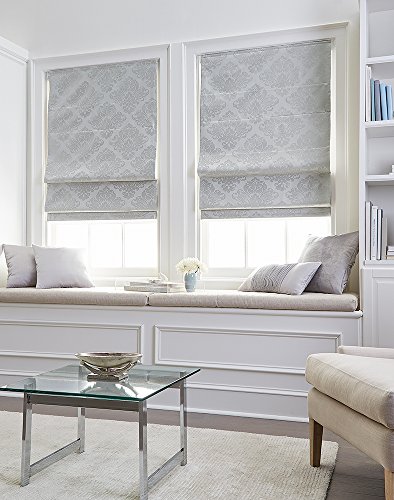 Curtainworks 6Z200601SV Damast-Fensterschirm, 58,4 cm B x 162,6 cm L, silberfarben Curtainworks 6Z200601SV Damast-Fensterschirm, 58,4 cm B x 162,6 cm L, silberfarben von Curtainworks