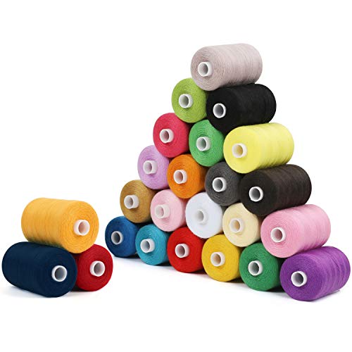 Curtzy Nähgarn Set Polyester Nähgarn Nähmaschine in Bunten Farben (24 STK) – 6 cm Garn Nähmaschine Faden 914 m Nähfaden – Overlock Garnrollen Set in 24 Farben Bunt Nähset, Nähmaschinengarn, Stickgarn von Curtzy