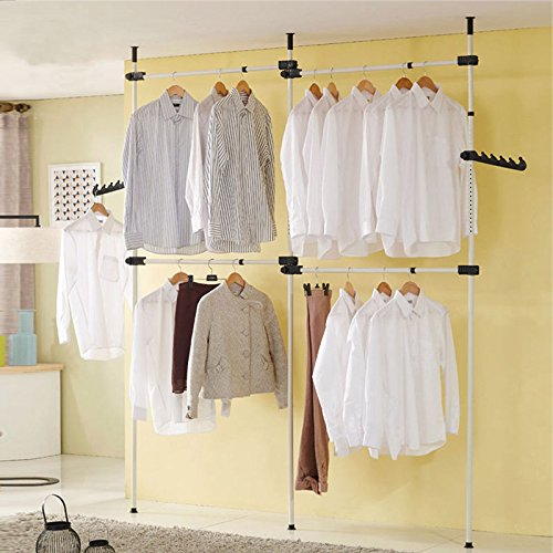 Teleskop Garderoben Set, Teleskopstange Kleiderständer mit 4 3 Stangen 4 Querstangen Kleiderstange Begehbarer Kleiderschrank System für Schlafzimmerkleidung, 153-272x281-329cm Teleskop Garderoben Set, Teleskopstange Kleiderständer mit 4 3 Stangen 4 Querstangen Kleiderstange Begehbarer Kleiderschrank System für Schlafzimmerkleidung, 153-272x281-329cm von GOTOTOP
