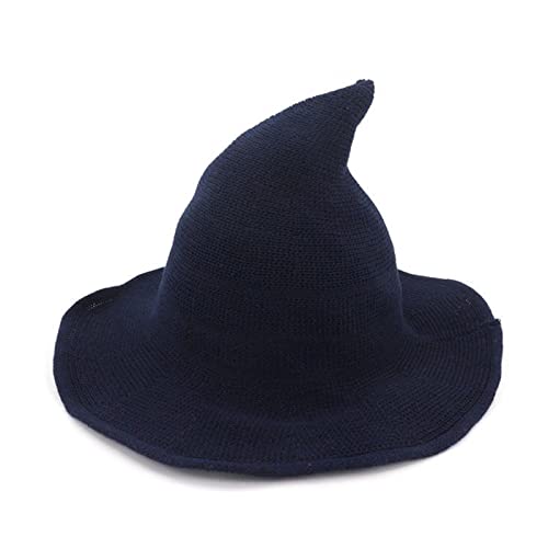Cusghjbsg Hexenhut für Erwachsene und Kinder, kreativer Spire-Wollstrick, Eimerkappe, faltbar, breiter Rand, Zauberermütze, exquisit, lustig, Halloween-Cosplay-Hut (Baumwollgarn, Marineblau Cusghjbsg Hexenhut für Erwachsene und Kinder, kreativer Spire-Wollstrick, Eimerkappe, faltbar, breiter Rand, Zauberermütze, exquisit, lustig, Halloween-Cosplay-Hut (Baumwollgarn, Marineblau von Cusghjbsg