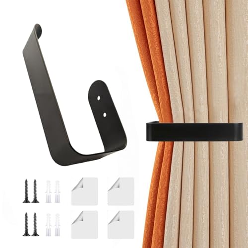 Cushangty Fensterrückhalt - Metallene Vorhanghalter | Vielseitiger Hakenhalterclip Für Vorhänge Wanddekoration Innen Außen Für Schirme Hüte Handtücher von Cushangty