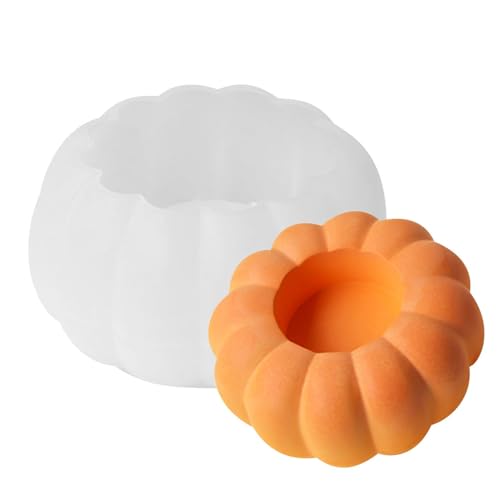 Cushangty Silikon-Kerzenhalter-Form, Kürbis-Kerzenhalter-Form, Kürbis-Kerzentablett, Halloween-3D-Epoxidharz-Gussform für Thanksgiving-Dekorationen von Cushangty