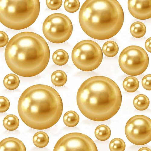 255 Stück goldene Vasenfüller-Perlen für Tafelaufsätze, ohne Loch, Kunstperlen für Vasen, Füller, Dekoration, 8/14/18 mm, Perlen für Hochzeit, Zuhause, Geburtstag, Party, Kerzendekoration 255 Stück goldene Vasenfüller-Perlen für Tafelaufsätze, ohne Loch, Kunstperlen für Vasen, Füller, Dekoration, 8/14/18 mm, Perlen für Hochzeit, Zuhause, Geburtstag, Party, Kerzendekoration von Cusmation