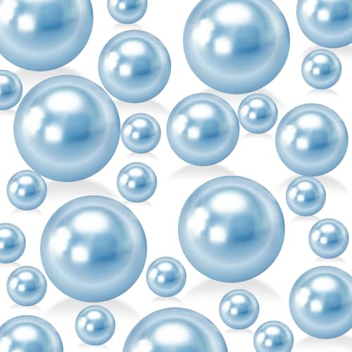 255 Stück hellblaue Vasenfüller-Perlen für Tafelaufsätze, ohne Loch, Kunstperlen für Vasen, Füller, Dekoration, 8/14/18 mm, Perlen für Hochzeit, Zuhause, Geburtstag, Party, Kerzendekoration 255 Stück hellblaue Vasenfüller-Perlen für Tafelaufsätze, ohne Loch, Kunstperlen für Vasen, Füller, Dekoration, 8/14/18 mm, Perlen für Hochzeit, Zuhause, Geburtstag, Party, Kerzendekoration von Cusmation