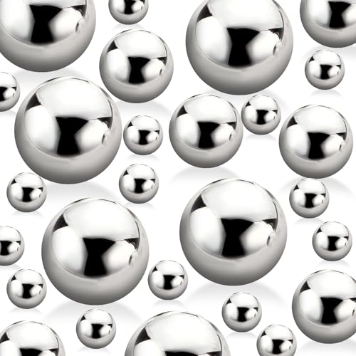 255 Stück helle silberne Vasenfüller-Perlen für Tafelaufsätze, ohne Loch, Kunstperlen für Vasen, Füller, Dekoration, 8/14/18 mm, Perlen für Hochzeit, Zuhause, Geburtstag, Party, Kerzendekoration von Cusmation