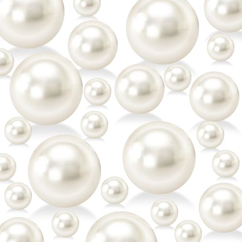 Cremefarbene Vasenfüllperlen für Tafelaufsätze, ohne Loch, Kunstperlen für Vasen, Füller, Dekoration, 8/14/18 mm, Perlen für Hochzeit, Zuhause, Geburtstag, Party, Kerzendekoration, 255 Stück von Cusmation