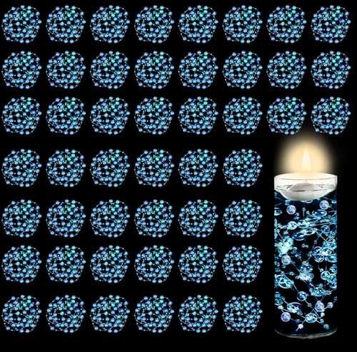 Künstliche schwimmende Perlen für Tafelaufsätze und Vasenfüller, transparent, blau, 8 + 3 mm, Kunstperlen für Hochzeit, Party, Handwerk und Heimdekoration, 50 Stück Künstliche schwimmende Perlen für Tafelaufsätze und Vasenfüller, transparent, blau, 8 + 3 mm, Kunstperlen für Hochzeit, Party, Handwerk und Heimdekoration, 50 Stück von Cusmation