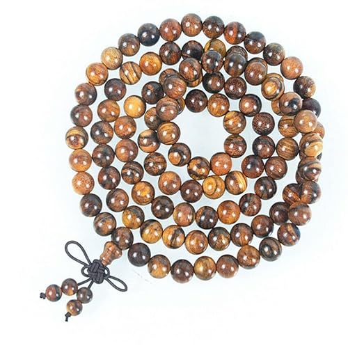 Cusstally Bettelarmband 6-8mm 108 Agalwood Buddha Bead Armband Energie Quaste handgemachte Unisex Glücksperle - (Color : 6mm*108) von Cusstally