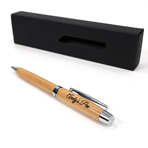 Personalisierter Öko-Kugelschreiber Stift aus Bambus + Geschenkbox | Schaffen Sie ein ganz einzigartiges Geschenk | Lasergravur von CustomDesign.Shop