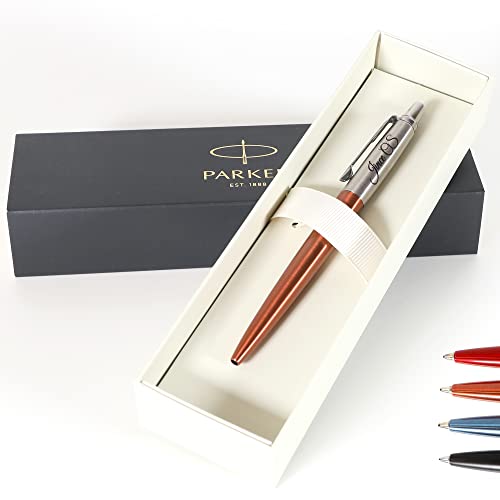 Personalisierter Parker Jotter Bond Street Kugelschreiber Stift + Geschenkbox | Schaffen Sie ein ganz einzigartiges Geschenk | Lasergravur - orange von CustomDesign.Shop