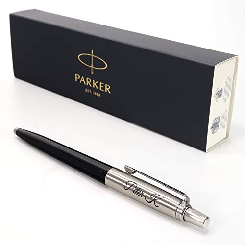 Personalisierter Parker Jotter Kugelschreiber Stift + Geschenkbox | Schaffen Sie ein ganz einzigartiges Geschenk | Lasergravur - Schwarz von CustomDesign.Shop