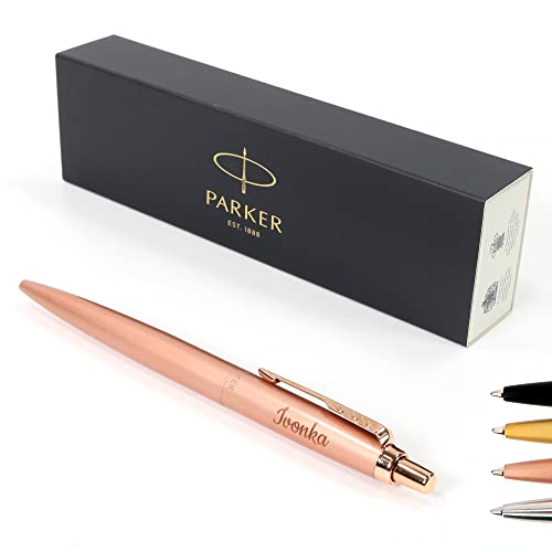 Personalisierter Parker Jotter XL Monochrome Kugelschreiber Stift + Geschenkbox | Schaffen Sie ein ganz einzigartiges Geschenk | Lasergravur - rosegold von CustomDesign.Shop