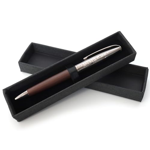 Personalisierter Premium Kugelschreiber Stift aus Holz + Geschenkbox | Schaffen Sie ein ganz einzigartiges Geschenk | Lasergravur von CustomDesign.Shop