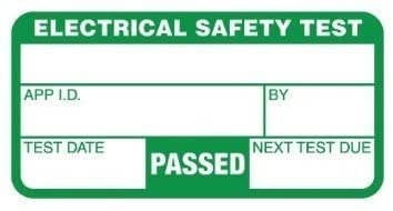 Etiketten für elektrische Sicherheitsprüfung, 50 x 25 mm, 121 bestandene Etiketten + 11 fehlerfreie Etiketten (P/Nr. 7828107CTL) von Customark Limited