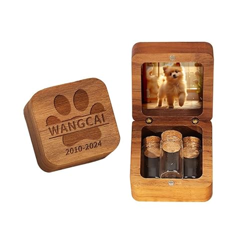 Personalisierte Tierhaar-Souvenir-Box, Hunde-/Katzen-Zahnbox, Haustier-Souvenir, langfristige Aufbewahrung, Holzflasche mit Foto-Magnetverschluss, Haustier-Geschenk für Hunde/Katzensouvenirs Personalisierte Tierhaar-Souvenir-Box, Hunde-/Katzen-Zahnbox, Haustier-Souvenir, langfristige Aufbewahrung, Holzflasche mit Foto-Magnetverschluss, Haustier-Geschenk für Hunde/Katzensouvenirs von CustomizeFactory