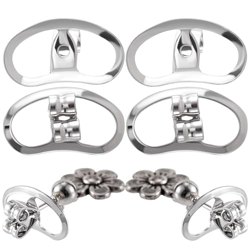 CustomyLife Ohrring-Verschlüsse für hängende Ohren, hypoallergene Messing-Ohrring-Verschlüsse, große Ohrstütze für schwere Ohrringe, gedehnte Ohrläppchen, Silber, 4 Stück von CustomyLife