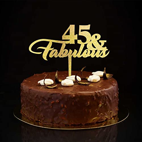 45. geburtstag glitzer gold torte topper 45 & fabelhaft 45 jahre alt glücklich geburtstagsfeier dekor name anpassen Jede alterszahl 45. geburtstag geschenk für ihn haar 6 zoll 45. geburtstag glitzer gold torte topper 45 & fabelhaft 45 jahre alt glücklich geburtstagsfeier dekor name anpassen Jede alterszahl 45. geburtstag geschenk für ihn haar 6 zoll von CustonCares