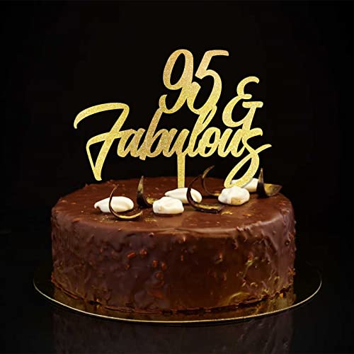 95 & Fabulous Kuchendekoration zum 95. Geburtstag, glitzernd, goldfarben, "Happy Birthday"-Dekorationen, individueller Name, jedes Alter und Nummer, 95. Jahrestag, Geburtstagsgeschenk für Mama und 95 & Fabulous Kuchendekoration zum 95. Geburtstag, glitzernd, goldfarben, "Happy Birthday"-Dekorationen, individueller Name, jedes Alter und Nummer, 95. Jahrestag, Geburtstagsgeschenk für Mama und von CustonCares