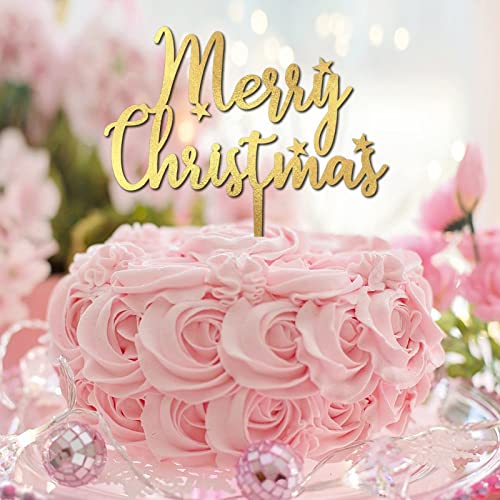 Cupcake-Topper mit Aufschrift "Merry Christmas", Schneeflocke, Weihnachtsbaum, Cupcake-Topper für Babyparty, Jubiläumsdekoration, personalisierbar, Weihnachtsmütze, Rentier, Holz, goldfarbener Glitzer Cupcake-Topper mit Aufschrift "Merry Christmas", Schneeflocke, Weihnachtsbaum, Cupcake-Topper für Babyparty, Jubiläumsdekoration, personalisierbar, Weihnachtsmütze, Rentier, Holz, goldfarbener Glitzer von CustonCares