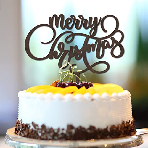 Cupcake-Topper mit Aufschrift "Merry Christmas", Weihnachtsmann-Baum, Cupcake-Topper für Verlobung, Party, Dekoration, personalisierbar, Weihnachtsmannmütze, braunes Holz, Unisex Cupcake-Topper mit Aufschrift "Merry Christmas", Weihnachtsmann-Baum, Cupcake-Topper für Verlobung, Party, Dekoration, personalisierbar, Weihnachtsmannmütze, braunes Holz, Unisex von CustonCares