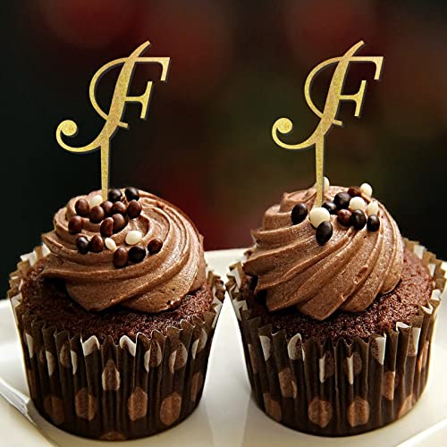 Cupcake-Topper mit Buchstabe F, Monogramm, Initiale, Nachname, Blumenkranz, rustikal, für Hochzeit, Jahrestag, Party, Dekoration, wiederverwendbar, personalisierbar, 26 Buchstaben Cupcake-Topper mit Buchstabe F, Monogramm, Initiale, Nachname, Blumenkranz, rustikal, für Hochzeit, Jahrestag, Party, Dekoration, wiederverwendbar, personalisierbar, 26 Buchstaben von CustonCares