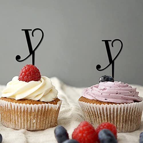 Cupcake-Topper mit Buchstabe Y, Monogramm, Initiale, Nachname, Zweige, Blatt, elegant, für Hochzeit, Verlobung, Party, Zubehör, wiederverwendbar, Buchstaben-Design, Farbe, Hochzeitsgeschenke, 6 Stück Cupcake-Topper mit Buchstabe Y, Monogramm, Initiale, Nachname, Zweige, Blatt, elegant, für Hochzeit, Verlobung, Party, Zubehör, wiederverwendbar, Buchstaben-Design, Farbe, Hochzeitsgeschenke, 6 Stück von CustonCares