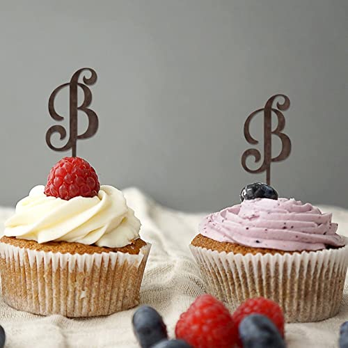 Cupcake-Topper mit Monogramm-Buchstabe B, Initiale, Einzelbuchstabe, Namenkranz, Blumenromantik, für Hochzeit, Verlobung, Party, Dekoration, wiederverwendbar, Buchstaben-Design, Farbe, Brautparty Cupcake-Topper mit Monogramm-Buchstabe B, Initiale, Einzelbuchstabe, Namenkranz, Blumenromantik, für Hochzeit, Verlobung, Party, Dekoration, wiederverwendbar, Buchstaben-Design, Farbe, Brautparty von CustonCares