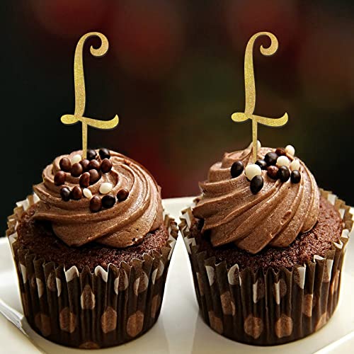 Cupcake-Topper mit Monogramm-Buchstabe L, Initiale, Einzelbuchstabe, Name, Blumenkranz, Retro, für Hochzeit, Verlobung, Kuchendekorationen, wiederverwendbar, personalisierbar, 26 Buchstaben Cupcake-Topper mit Monogramm-Buchstabe L, Initiale, Einzelbuchstabe, Name, Blumenkranz, Retro, für Hochzeit, Verlobung, Kuchendekorationen, wiederverwendbar, personalisierbar, 26 Buchstaben von CustonCares