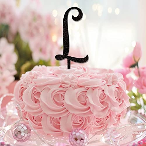 Glitzernde schwarze Initiale L Cake Topper Buchstabe Monogramm Name für Hochzeitstag Kuchen Dekorationen Rustikal Wiederverwendbar Retro Brautdusche Geschenke für Kinder oder Erwachsene Glitzernde schwarze Initiale L Cake Topper Buchstabe Monogramm Name für Hochzeitstag Kuchen Dekorationen Rustikal Wiederverwendbar Retro Brautdusche Geschenke für Kinder oder Erwachsene von CustonCares
