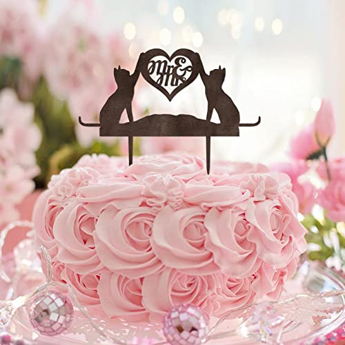 Hochzeitstortenaufsatz, Motiv: "Mr and Mrs", Silhouette, personalisierbar, für Hochzeit, Brautparty, Party, Gastgeschenke, Verlobungsgeschenke für Paare, Holz von CustonCares